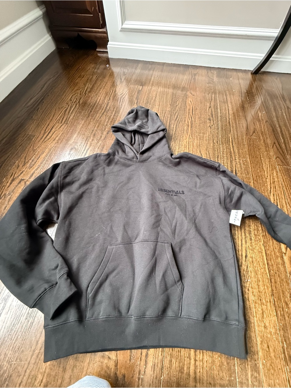 Essentials Men’s Charcoal Black Hoodie with Front Pocket